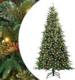 vidaXL Kunstkerstboom, inklapbaar, groen, 240 cm, gemaakt van PE en PVC