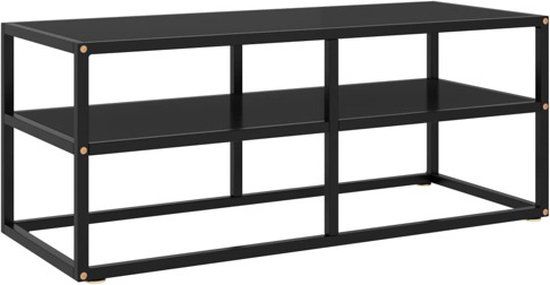 vidaXL Tv-meubel met zwart glas 100x40x40 cm zwart