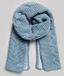 Superdry Dames Gebreide sjaal met kabelpatroon - Polyester - Effen - Machinewas - Vintage Cable - Herfst/Winter - Langwerpig sjaal - 7QX - Soft Blue Tweed