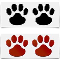 Auto Sticker - Honden Pootjes - Rood - 1 Stuk