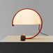 Stilnovo Lampe à poser Meta, blanche/rouge, hauteur 37,5 cm