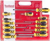 Toolland Schroevendraaierset, 13-delig, chroom-vanadium, magnetische punt, ergonomisch, antislip