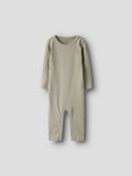 Name it Jumpsuit Ribgebreid Unisex Lange mouw Gestreept Biologisch katoen/Elastaan Drukknopen Lichtbruin Maat 50