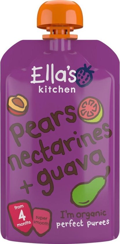 Ella&#39;s kitchen Knijpzakje 4+ m Peer Nectarine Guava 120 gr
