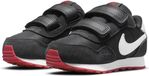 Nike MD Valiant Lage Sneakers Kinderen Unisex Zwart Wit Rood Leer Textiel Rubber Klittenband Maat 21