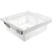 Gedotec ELITE Panier coulissant en acier blanc, profondeur du corps 483 mm, avec tiroir à fermeture douce et panier en rotin - largeur du corps 700 mm