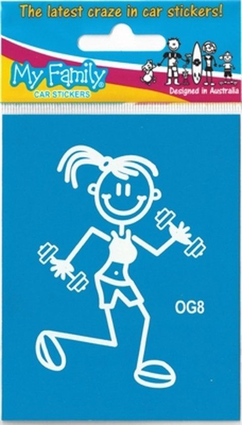 The Sticker Family Meisje met dumbbells autosticker