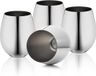 Bol Set de verres à vin en acier inoxydable - incassable - 4 pièces - argent - 540 ml