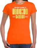 Bellatio Decorations Foute party t-shirt voor dames - Gold digger - oranje - carnaval L