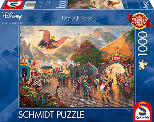 Schmidt Spiele 59939 Thomas Kinkade, Disney, Dumbo, puzzel van 1000 stukjes, kleurrijk