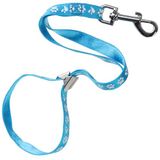 GROOM PROFESSIONAL Ajax Hondenverzorgingslus met metalen schuifregelaar - sterk nylon materiaal - comfortabel en veilig - pootprint ontwerp - 42 cm, cyaanblauw
