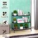 COAST™ Plantenplank 3 verdiepingen tellende metalen plantenstandaard 81 x 35 x 82 cm zwart