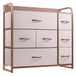 YITAHOME Commode, kast, opbergkast, 7 laden van stof met handgrepen, opbergcommode, roze