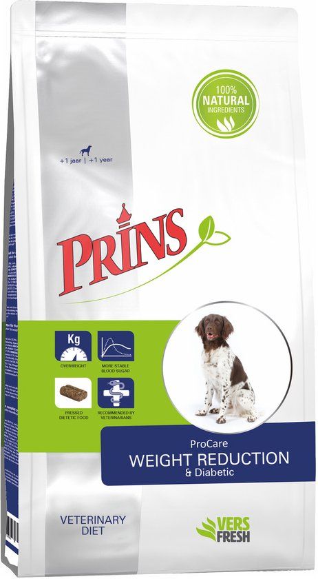 Prins Veterinary Diet Procarepressed Diet Weight Reduction & Diabetic Hondenvoer Gevogelte 12 kg
