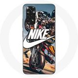 Nike Hoesje voor Xiaomi Redmi Note 11 4G Logo Wit Moto Wheel Maniacase