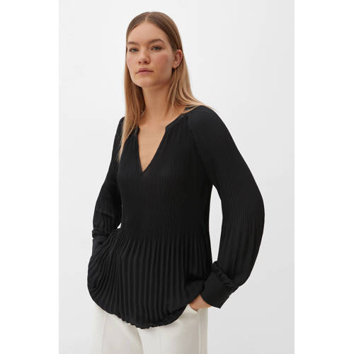 s.Oliver BLACK LABEL s.Oliver BLACK LABEL semi-transparante blousetop zwart