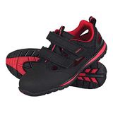 Rijst BRVAN-S46 veiligheidsschoenen, zwart-grijs-rood, maat 46