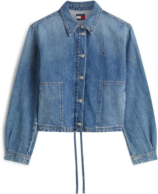Tommy Jeans Jas Tie Jacket Cj6039 Dw0dw22871 Denim Medium Dames Maat - XL