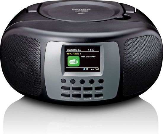 Lenco SCD-860BK - Draagbare DAB+/FM radio met Bluetooth, CD-speler en LCD kleurendisplay - Zwart