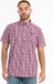 Lonsdale Herenoverhemd Korte Mouw Slim Fit BRIXWORTH Katoen Wit/Rood/Blauw 3XL