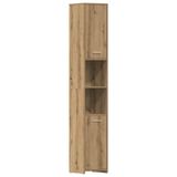 vidaXL Badkamerkast - 30x30x183,5 cm - Bewerkt Hout - Artisanaal Eikenkleur