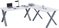 VCM L-vormig bureau, hoekbureau Vlakte, 220x160, L-vorm links of rechts, werktafel plaat 80 cm diep, computertafel kantoormeubilair - Lona X