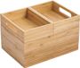 MSV Opbergorganizer – Makeup Organizer en Beauty Organizer met 2 Stapelbare Vakken voor Cosmetica, Sieraden en Accessoires – Bamboe – Houtkleur
