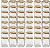 Oputec 48x 405ml inmaakpotten / voorraadpotten TO Ø 82 mm – glazen jampotten – metalen schroefdeksel goud – conservenpotten