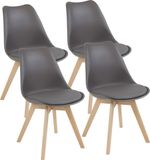 Albatros International Albatros Eetkamerstoelen Aarhus Set van 4 Grijs / Beuk