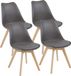 Albatros Chaises de salle à manger Aarhus Set de 4 Gris / Hêtre