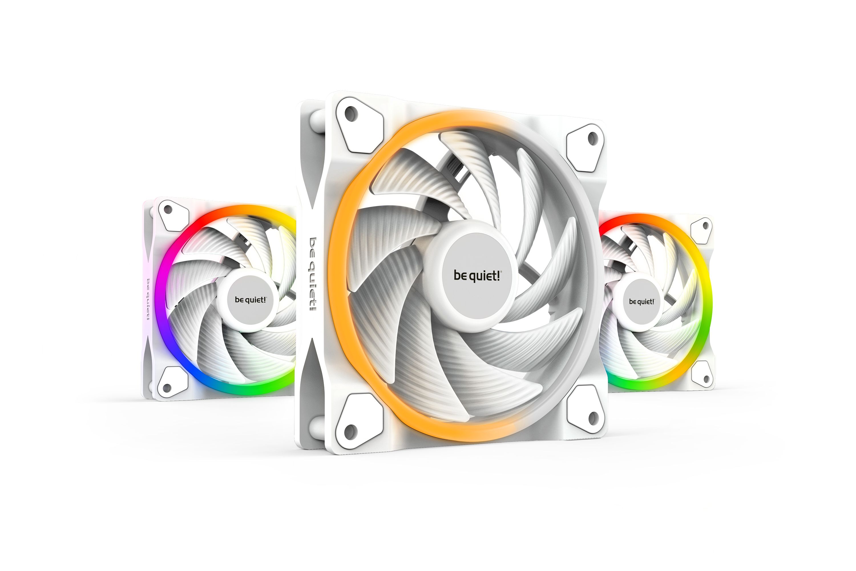 be quiet! Light Wings White 120mm PWM High-Speed Triple-Pack - White RGB Case Fans