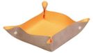 Rhodia Kunstleren Opbergbakje voor Sleutels, Horloge en Kleine spullen - Taupe met Oranje Binnenkant