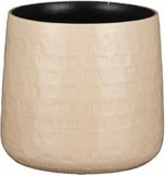 Mica Decorations Plantenpot/bloempot Keramiek Beige D15/H13 cm