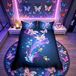 Merkloos Omgoods - Duvet Cover Set met Vlinders en Bloemen voor Kinderen