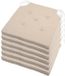Stof Textile stoelkussen DUO - 6x - beige - 38 x 38 x 4 cm