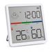 Digitale kamerthermometer/hygrometer met groot lcd-display | 8,6 cm temperatuur- en vochtigheidsmonitor met klok en comfortweergave, ultradun, voor thuis, kantoor, kas