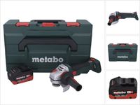 Metabo WB 18 LTX BL 15-125 Quick accu haakse slijper 18 V 125 mm borstelloos + 1x accu 10.0 Ah + metaBOX - zonder lader