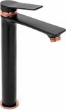 REA Viral Black Rose Gold High - Wastafelkraan - Zwart/Rosé Goud