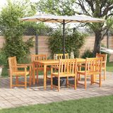 vidaXL Eettafel Set 7-delig Bruin Massief Acacia Hout