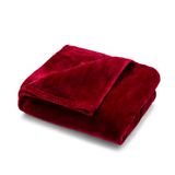 Sweet Home Fleecedeken, 130 x 160 cm, effen, Tibetaanse rood