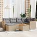 Maison Exclusive - Ensemble de jardin, 7 pièces, avec coussins, beige, en polyrotin