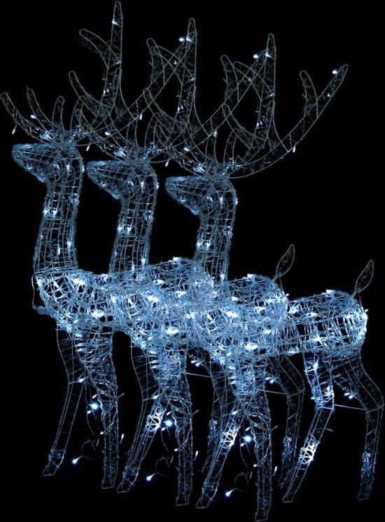 vidaXL Rendier Kerstversiering Acryl 120 cm Koudwit