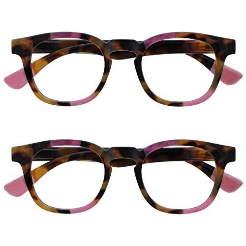 OPULIZE Ava 2 Stuks Bruin Schildpad Roze Afstand Bril Kortzichtig Vrouwen Dames MM62-4 -2,00