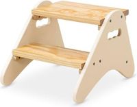 OEM Icecat Houten Kinderkruk met Twee Treden, Crèmekleurig