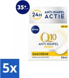 NIVEA Q10 POWER Tagescreme Anti-Falten-Creme LSF 30 50 ml (5 Stück)