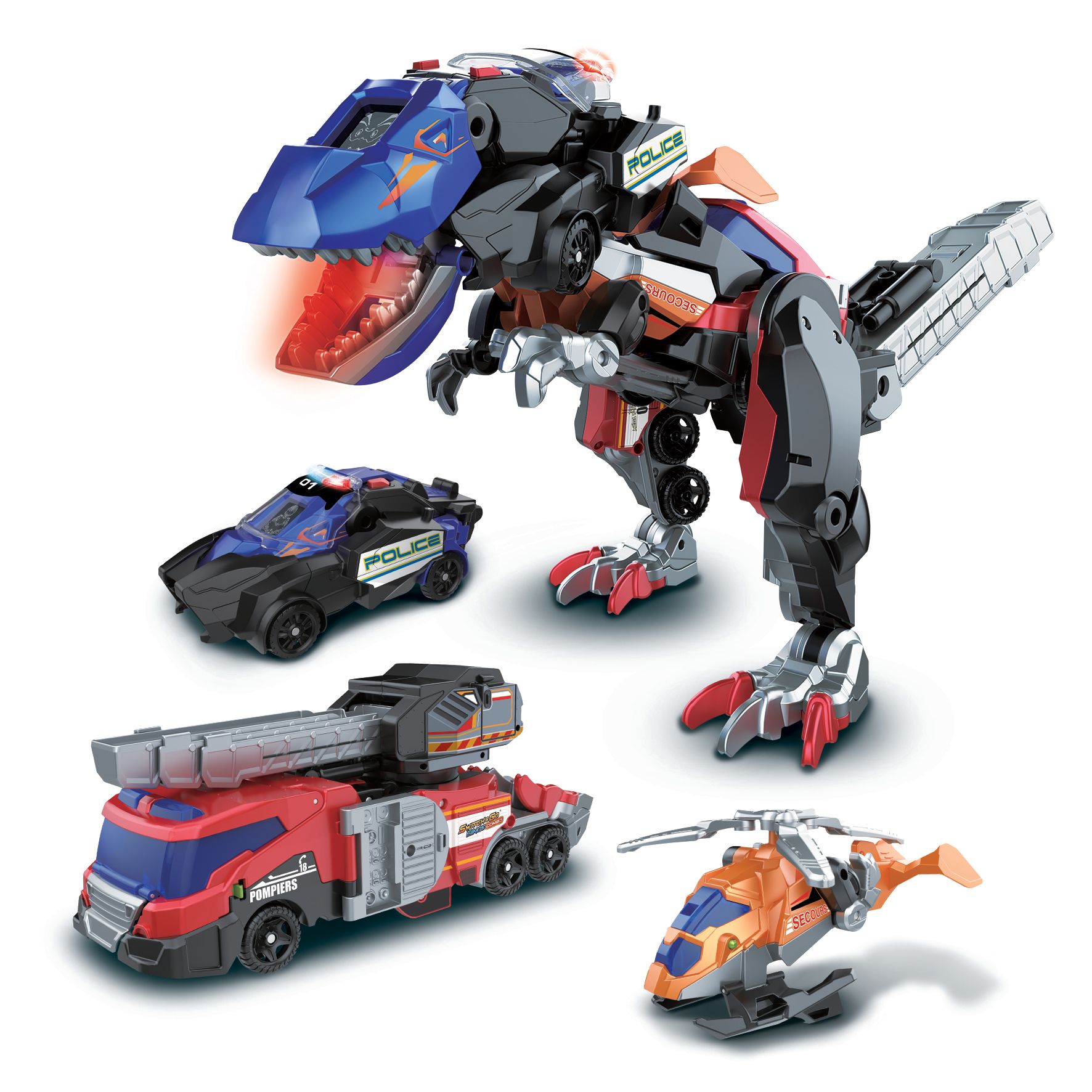VTech Switch & Go Dino's 80-549505 Combo Trio Le Méga T-Rex SOS 3-in-1 Blauw