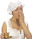 Merkloos 4x stuks witte slaapmuts/ouderwetse boerinnenkap voor dames - Carnaval hoeden