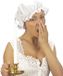 Merkloos 4x stuks witte slaapmuts/ouderwetse boerinnenkap voor dames - Carnaval hoeden