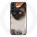 Maniacase Etui voor Samsung Galaxy S22 Zwart Wit Siamese Kat Blauwe Ogen