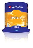 Verbatim DVD-R AZO 4,7GB - 16-voudige brandsnelheid - 100-delige spindel, zilver